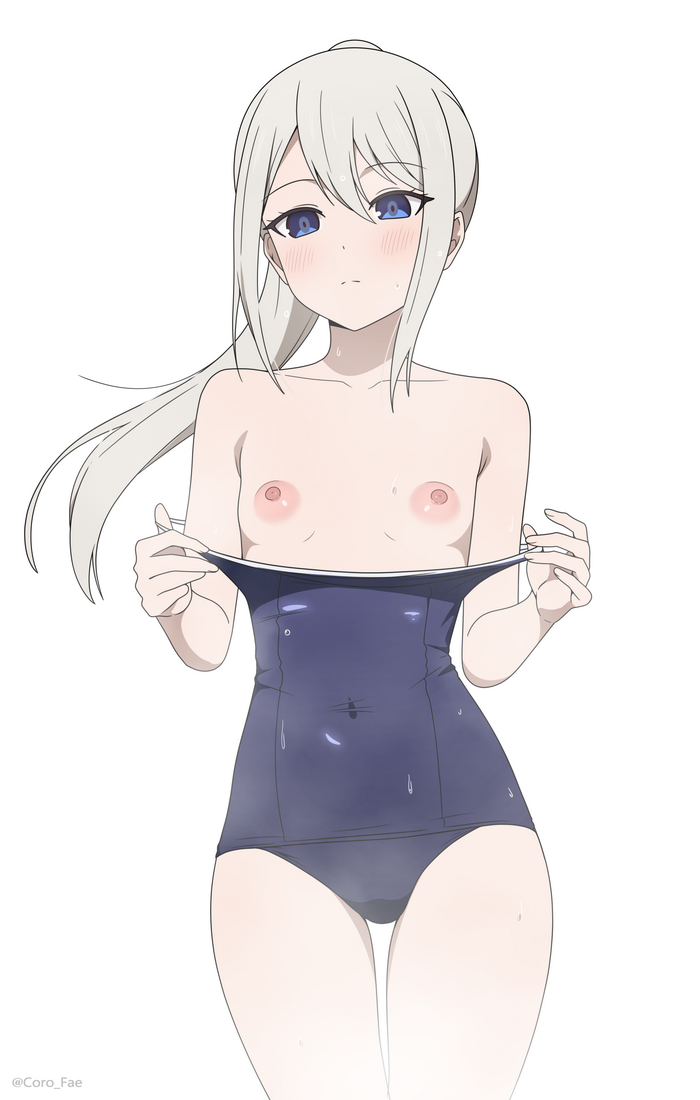 Kay - NSFW, Shirogane Kei, Anime, Anime art, Hips, Boobs, Swimsuit, Coro Fae, Kaguya-Sama wa Kokurasetai, 18+, One-piece swimsuit