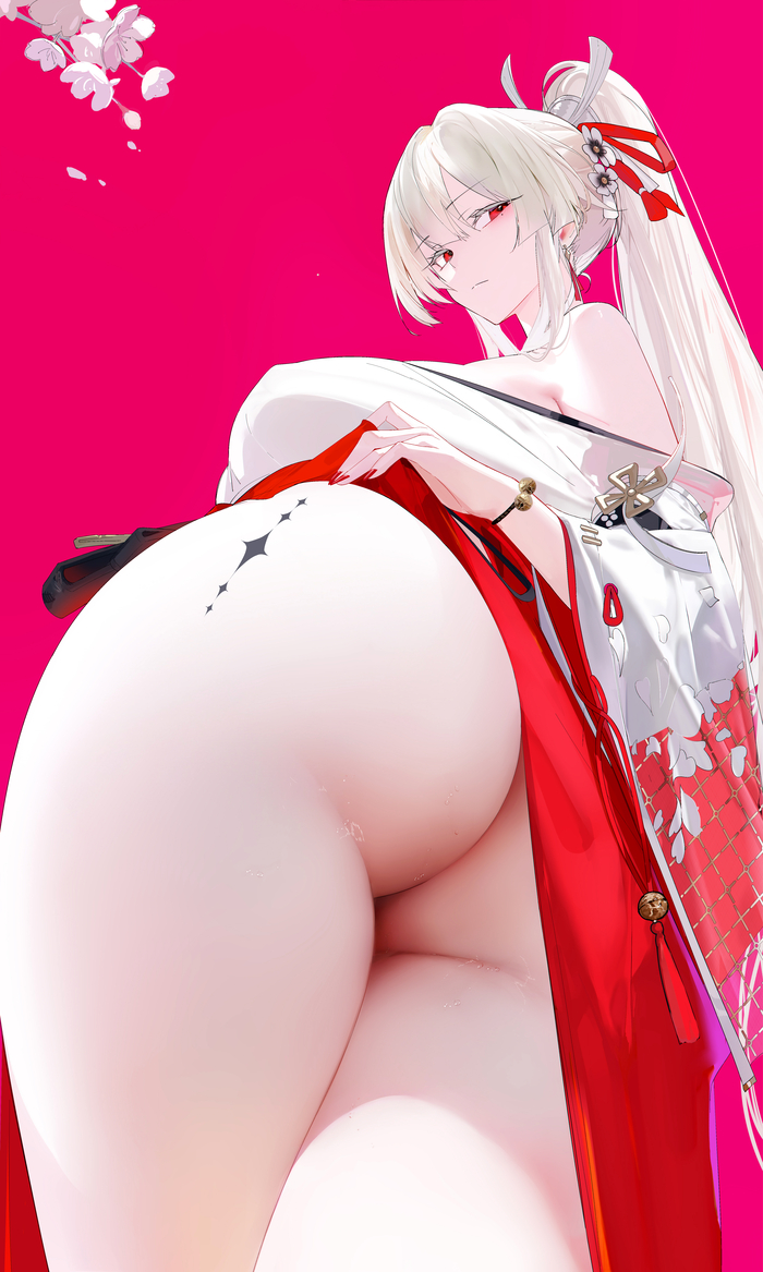 Hiyuki - 18+, Anime art, Wuthering Waves, Hiyuki (Wuthering Waves), Hand-drawn erotica, Booty, Omone Hokoma Agm, Longpost, NSFW