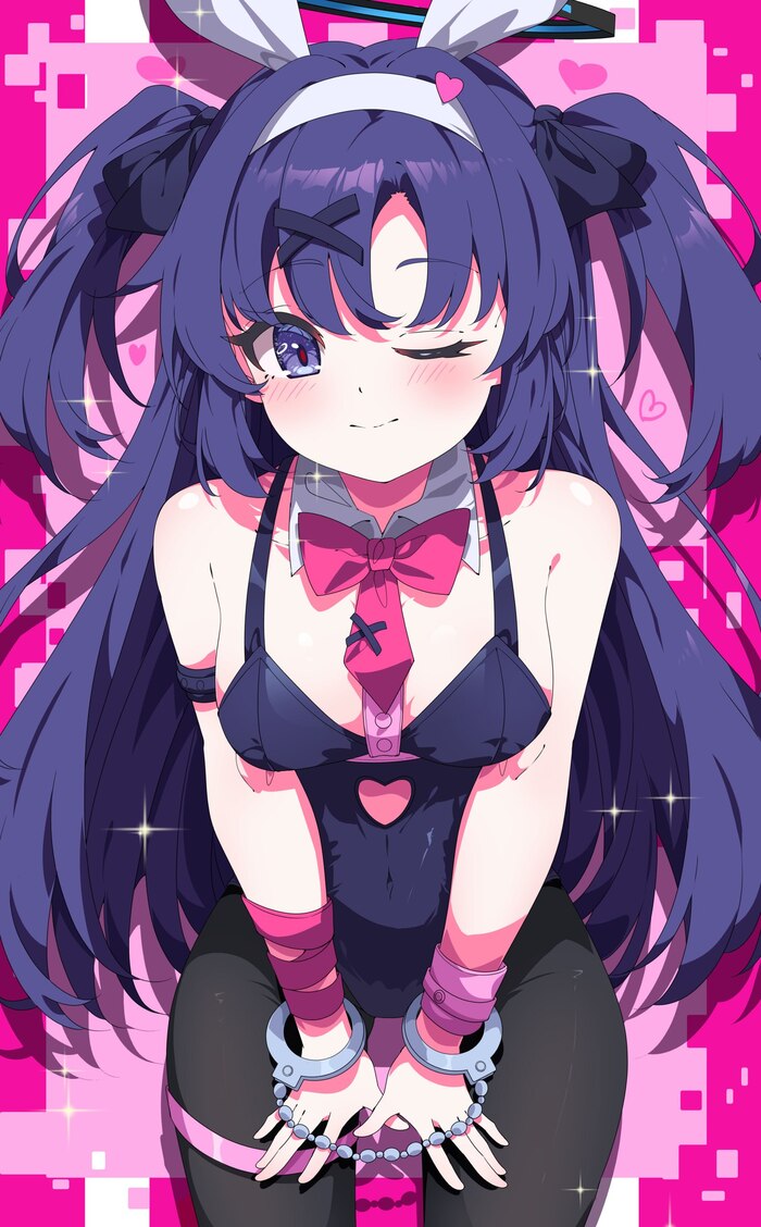 Yuka - 18+, Anime, Anime art, Blue archive, Hayase Yuuka, Bunnysuit, Rabbit hole (vocaloid), Etty, Handcuffs, NSFW