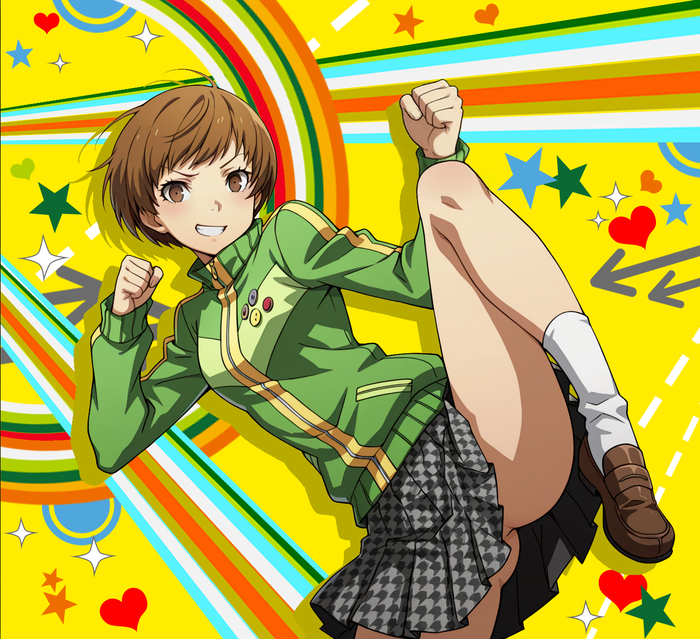 Chie Satonaka - 18+, My, Neural Network Content, Milota, Images, Chie Satonaka, Persona 4, Anime, Anime art, Art, Neural network art, Neural Networks, Colorful hair, NSFW