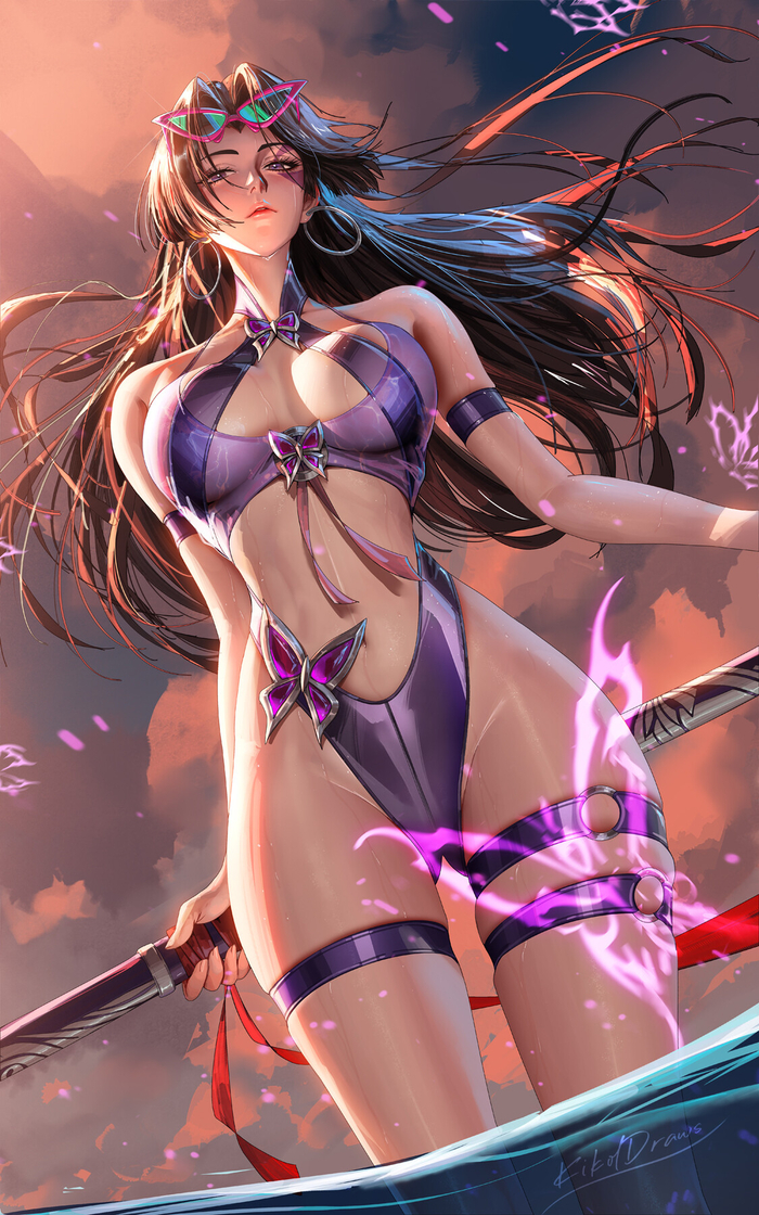 Psylocke - 18+, Anime art, Anime, Games, Marvel, Marvel Rivals, Psylocke, Liang xing, NSFW
