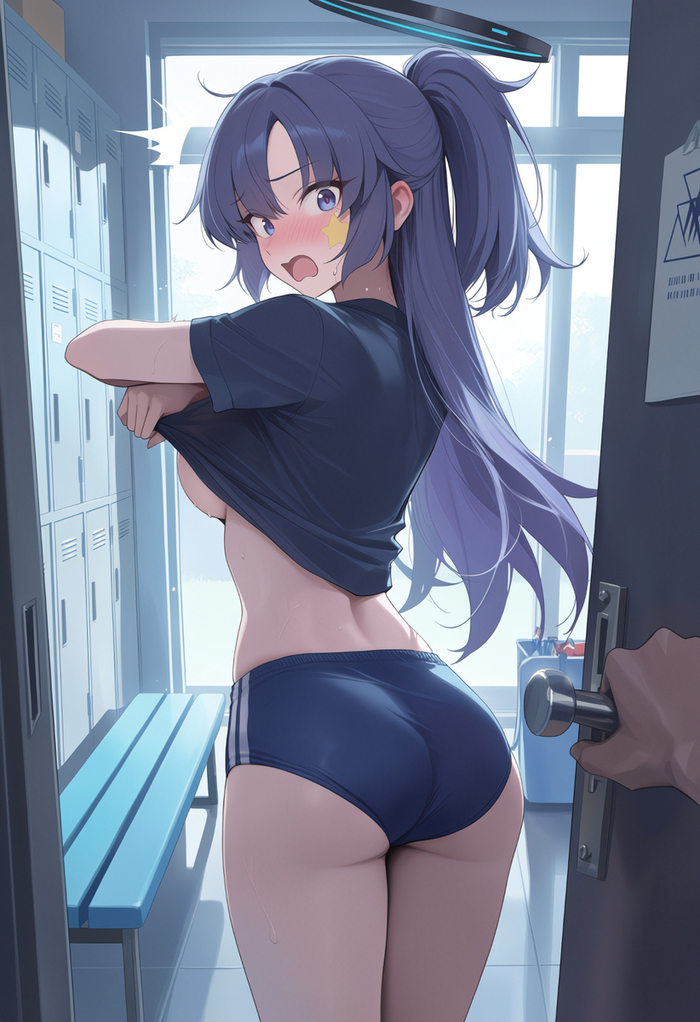 Gotcha! - Series Game Arts, 18+, Neural Network Content, Anime, Anime art, Blue archive, Hayase Yuuka, NSFW