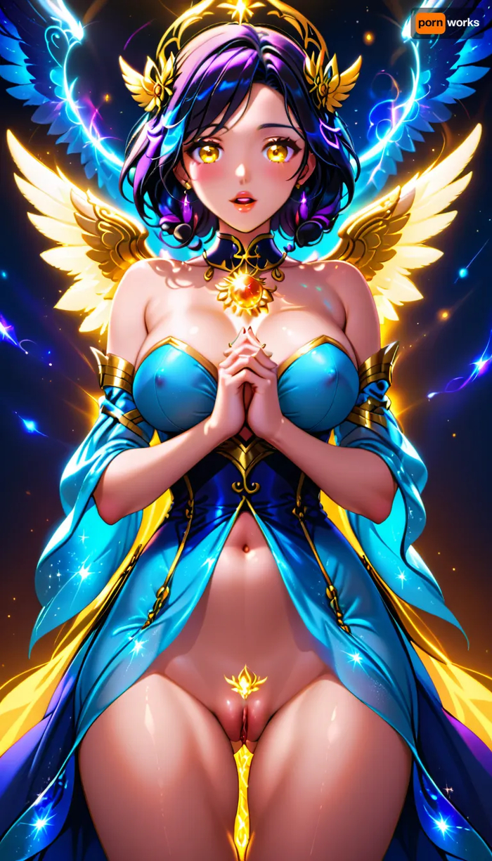 Art#1637 - 18+, My, Neural Network Content, Erotic, Original character, Neural network art, Art, Anime art, Hand-drawn erotica, Anime, Boobs, Labia, NSFW