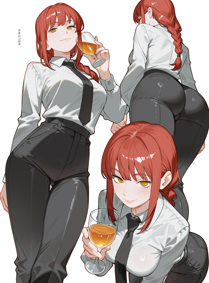 Makima - 18+, Melowh, Art, Anime, Anime art, Hand-drawn erotica, Erotic, Chainsaw man, Makima, NSFW