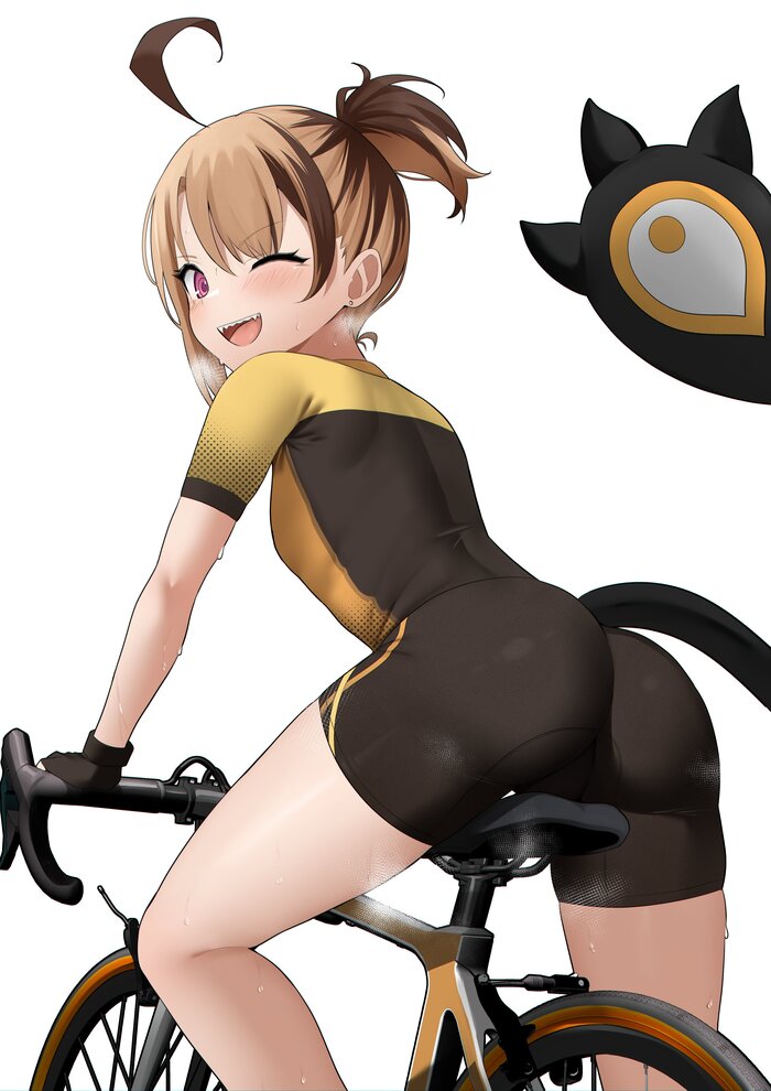 Bike ride - 18+, Anime, Anime art, Virtual youtuber, Hololive, Gigi Murin, Longpost, NSFW