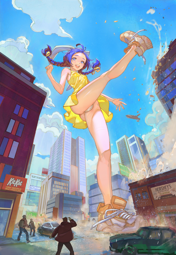 Fun - 18+, Pantsu, Giantess, Town, Destruction, NSFW, Yugen99