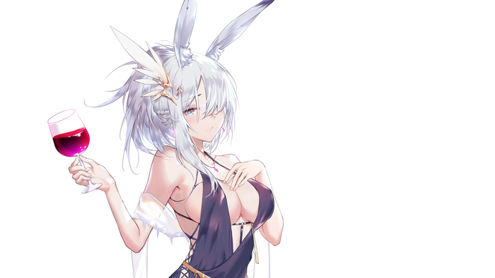 White Bunny - 18+, Anime art, Anime, Arknights, Frostnova, Animal ears, NSFW
