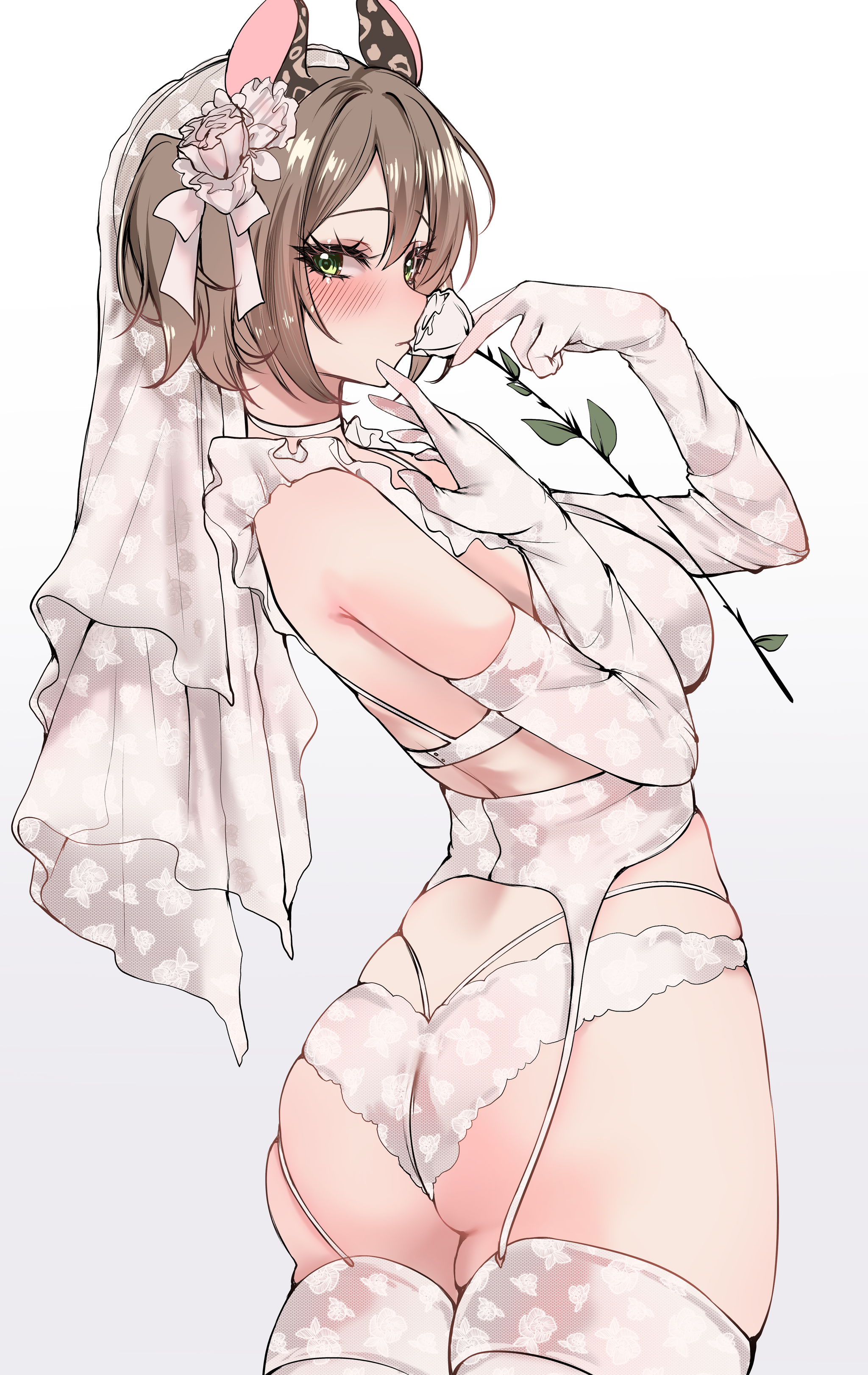 Nimi - 18+, Anime art, Anime, Virtual youtuber, Nimi Nightmare, Animal ears, Hand-drawn erotica, Underwear, Boobs, Booty, Stockings, Acedia, Longpost, NSFW