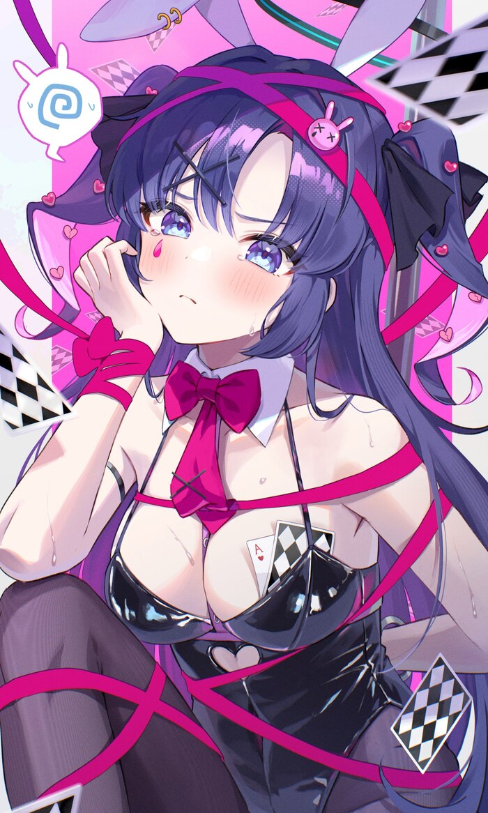 Yuka - 18+, Anime, Anime art, Blue archive, Hayase Yuuka, Rabbit hole (vocaloid), Bunnysuit, NSFW