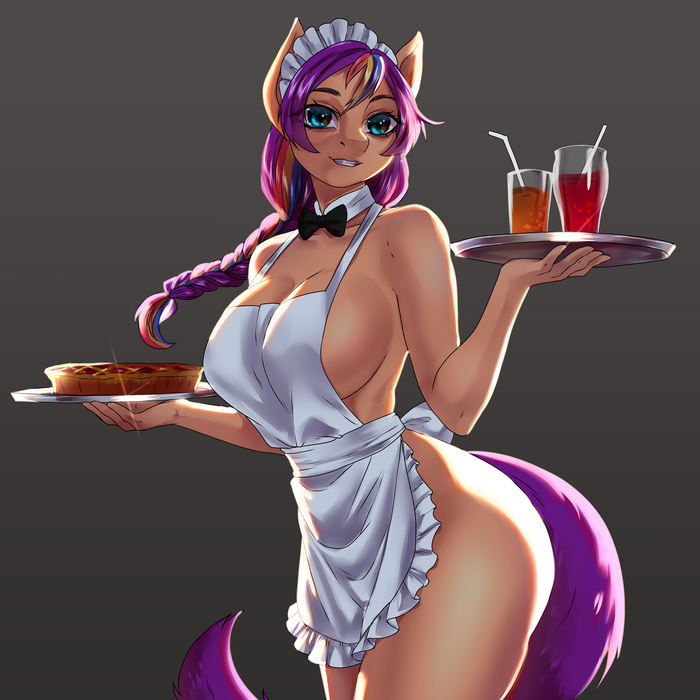 Waiter - 18+, My little pony, Sunny starscout, MLP Suggestive, Anthro, NSFW