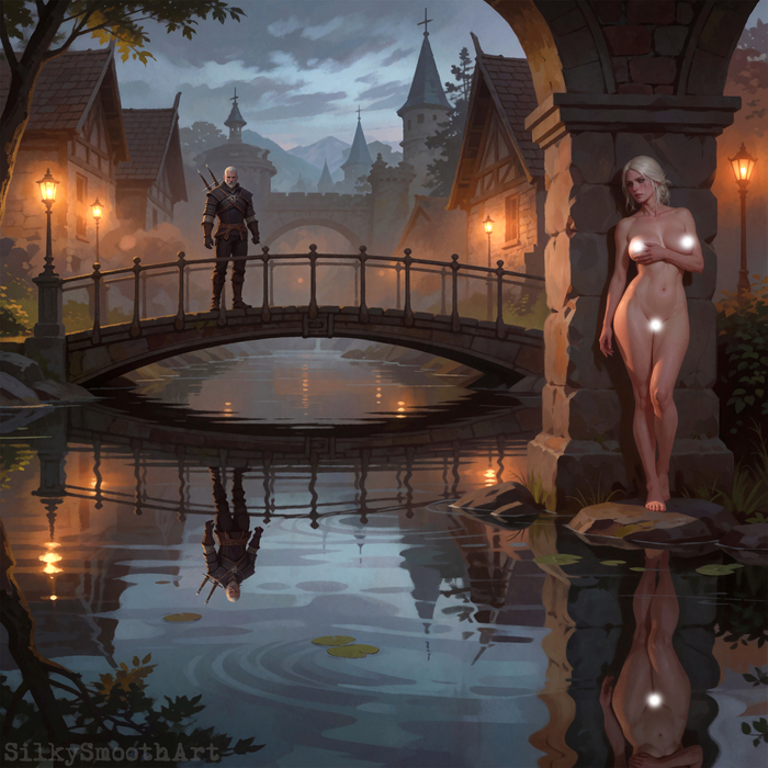 My instincts were right - 18+, My, Neural Network Content, Erotic, Neural network art, Stable diffusion, Art, The Witcher 3: Wild Hunt, Witcher, Ciri, Exhibitionism, NSFW