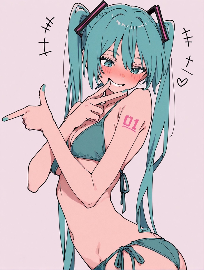 Hatsune Miku - 18+, Anime, Anime art, Vocaloid, Hatsune Miku, Longpost, NSFW