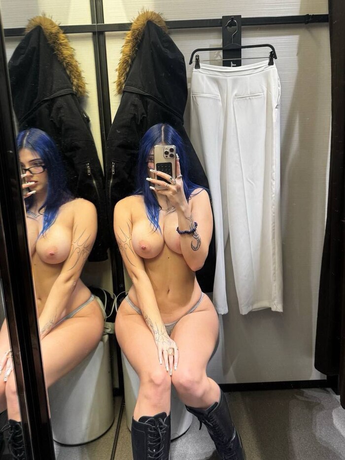 Selfie compilation 5. From the fitting room - Series Selfie, 18+, Erotic, Girls, Longpost, Boobs, Nipples, In public, No bra, Bra, Underpants, Girl with tattoo, Booty, Girl in glasses, Hips, Waist, Mobile photography, NSFW, Dressing room