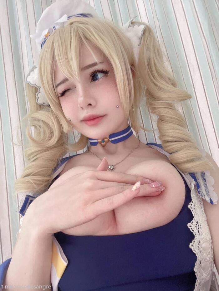 Have a relaxing weekend with Frauleinmilk (suisaiuwu) - 18+, Erotic, Girls, Cosplay, Barbara (Genshin Impact), Bodysuit, Longpost, NSFW, Series Collection of models