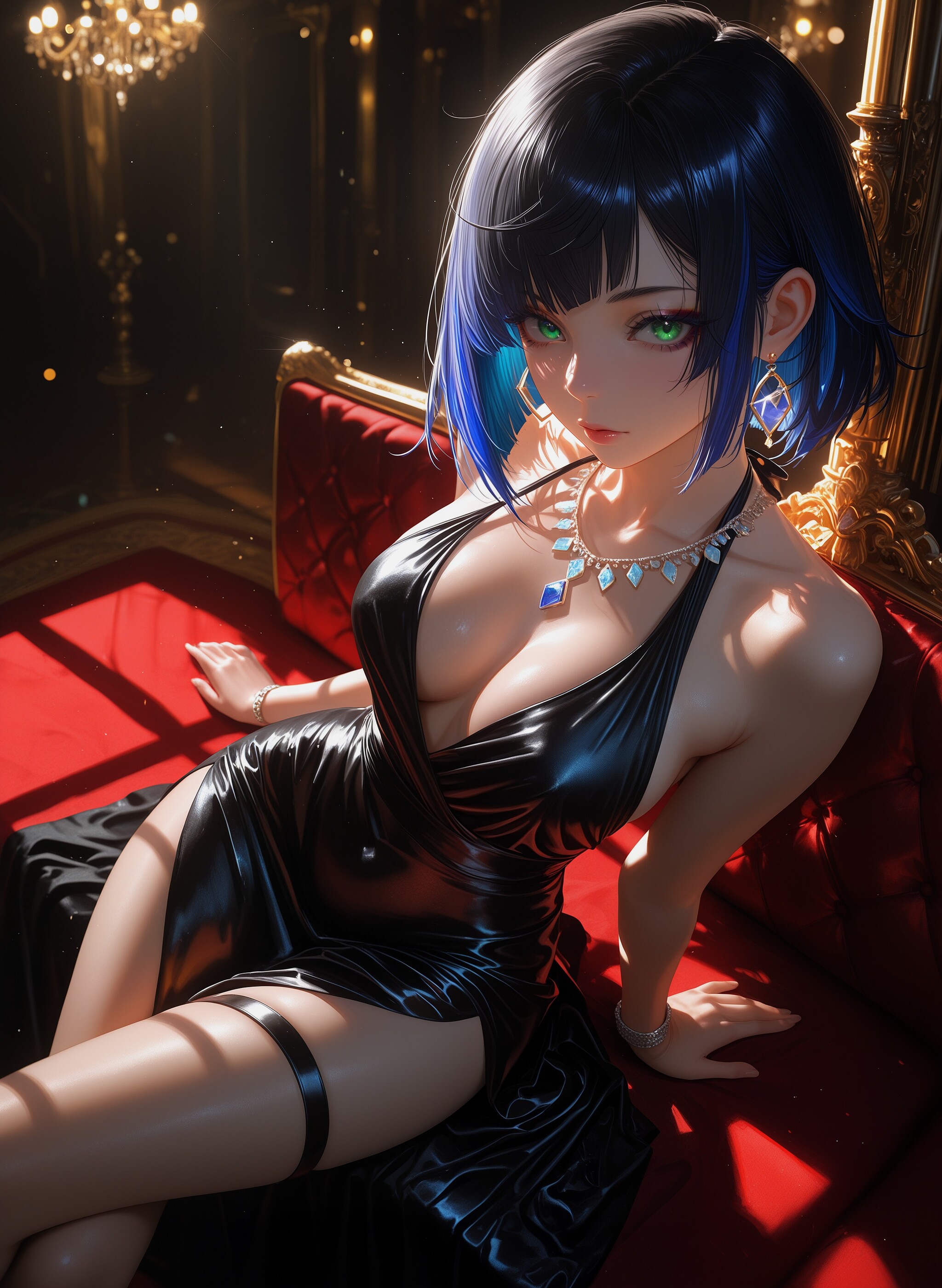 Yelan - 18+, My, Neural Network Content, Anime, Stable diffusion, Neural network art, Anime art, Yelan (Genshin Impact), Genshin impact, NSFW