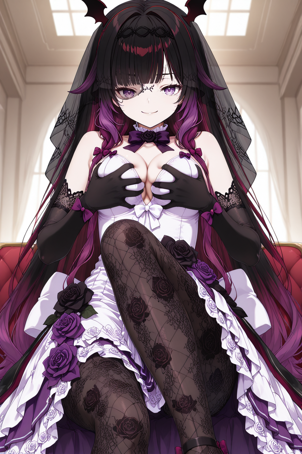 Vampire Columbine skin from Genshin Impact - Series Girls from Genshin Impact, 18+, My, Neural Network Content, Genshin impact, Anime, Columbina (Genshin Impact), Erotic, Boobs, Booty, Stable diffusion, Neural network art, Anime art, Etty, Underpants, Neurovideo, Short videos, Vertical video, Soundless, Pantsu, Underwear, Choker, Video, Longpost, NSFW