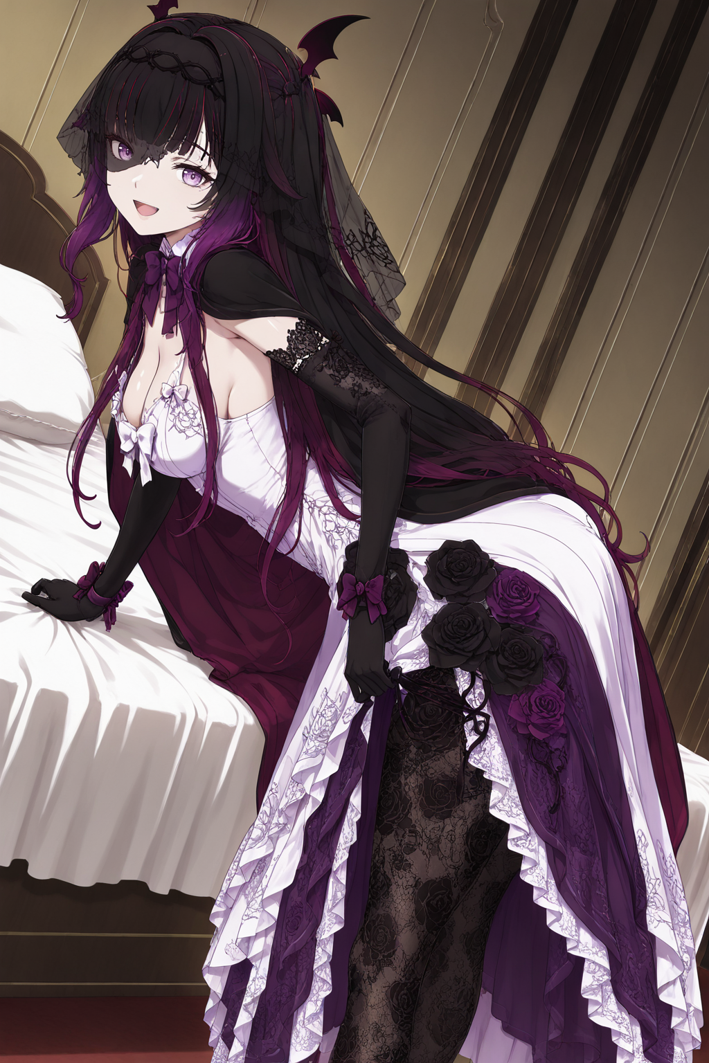 Vampire Columbine skin from Genshin Impact - Series Girls from Genshin Impact, 18+, My, Neural Network Content, Genshin impact, Anime, Columbina (Genshin Impact), Erotic, Boobs, Booty, Stable diffusion, Neural network art, Anime art, Etty, Underpants, Neurovideo, Short videos, Vertical video, Soundless, Pantsu, Underwear, Choker, Video, Longpost, NSFW