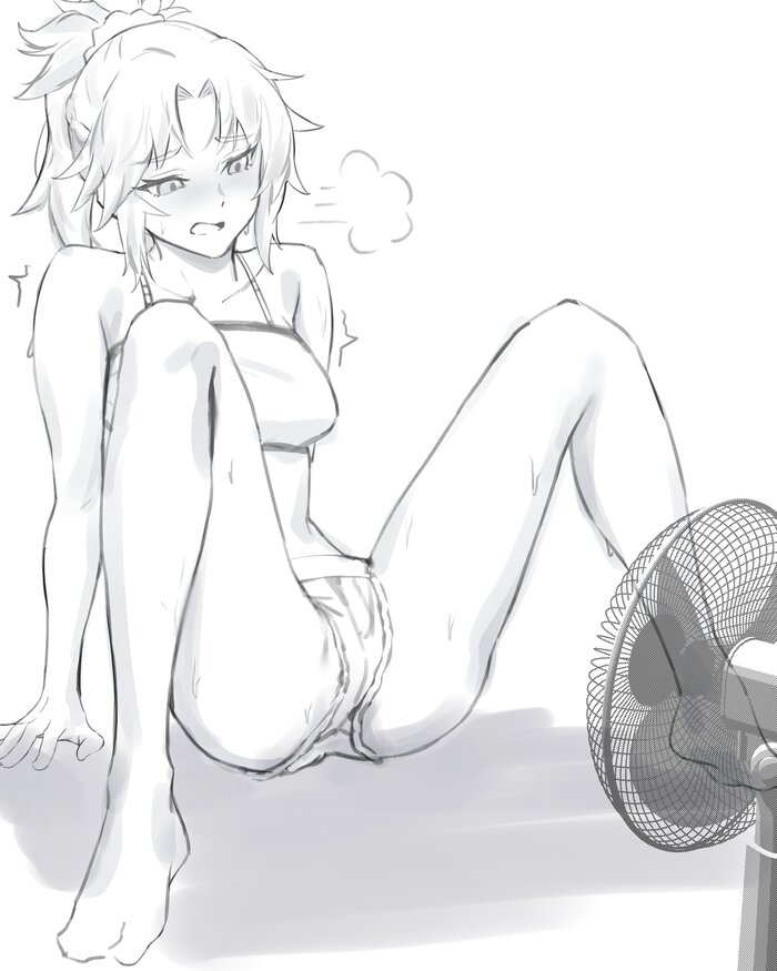 When it's hot... - Series XXX, 18+, Anime, Anime art, Art, Girls, Mordred, Fate, Fate apocrypha, NSFW