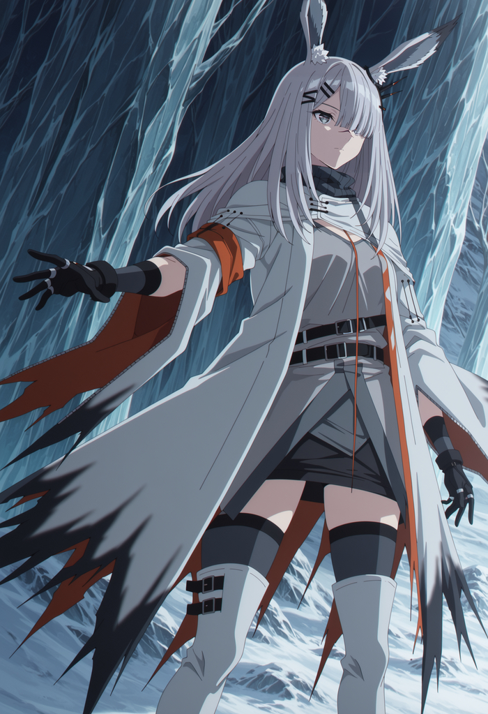 Frostnova - 18+, My, Neural Network Content, Anime, Anime art, Stable diffusion, Neural network art, Arknights, Frostnova, Housemaid, Longpost, NSFW