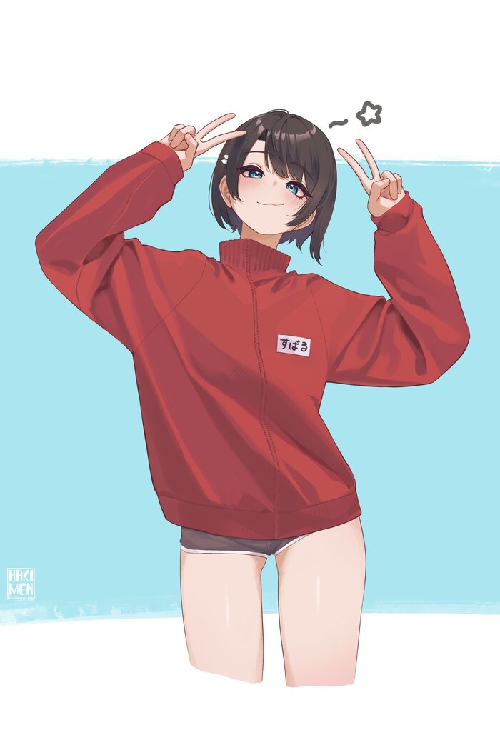 Subaru - 18+, Art, Anime, Anime art, Virtual youtuber, Hololive, Oozora Subaru, Tomboy, Hand-drawn erotica, Erotic, Swimsuit, Longpost, NSFW