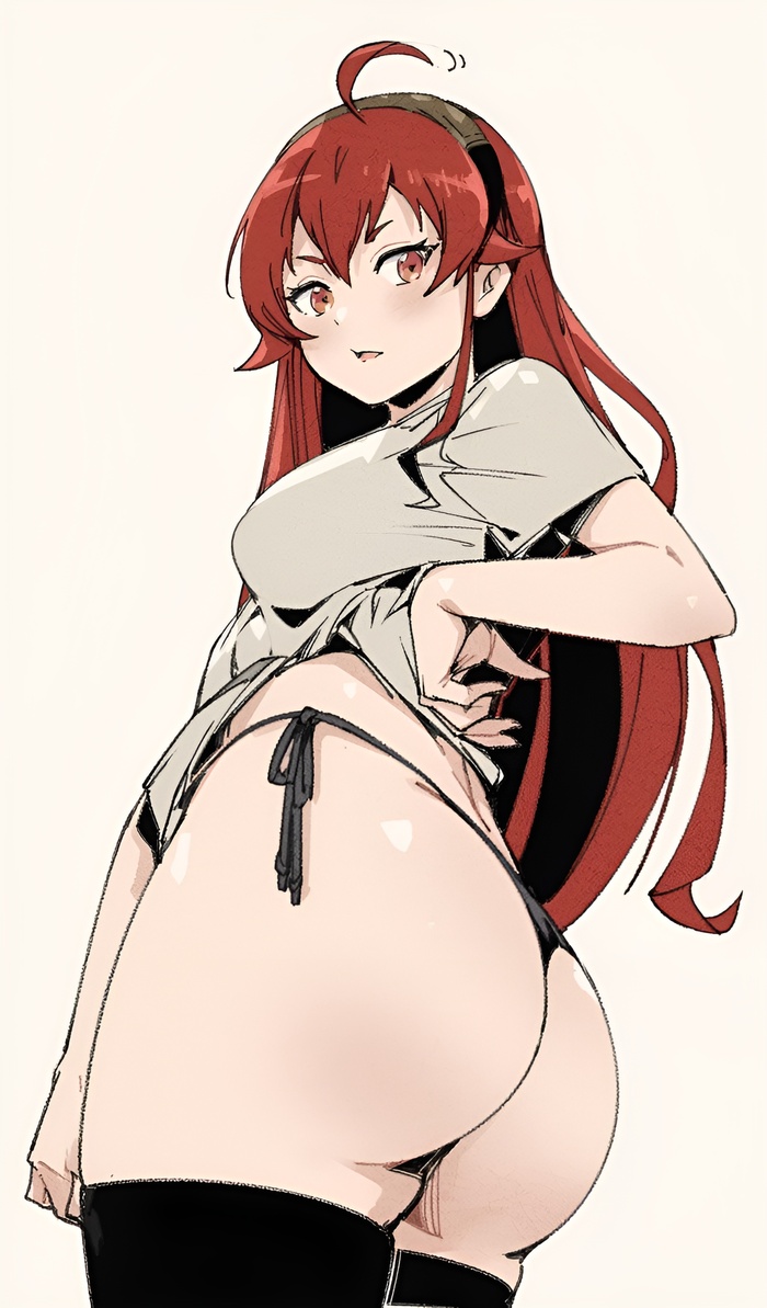 For those who are not afraid of impotence - 18+, Erotic, Hand-drawn erotica, Art, Anime, Booty, Erotic, Erotic lingerie, Eris boreas greyrat, Mushoku tensei, Anime art, Redheads, NSFW