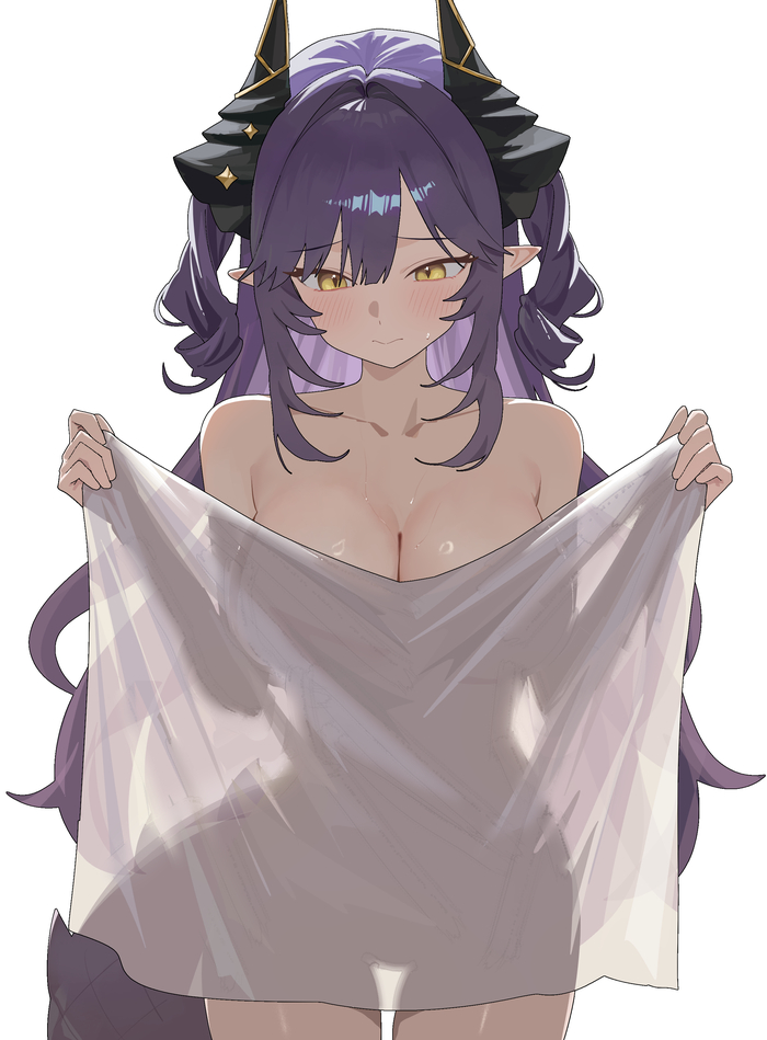 Sakihane Huya - 18+, Anime Art, Аниме, Virtual YouTuber, Stellive, Sakihane Huya, Девушка с рогами, NSFW