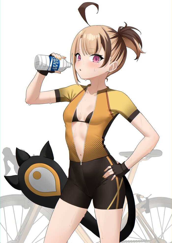 Bike ride - 18+, Anime, Anime art, Virtual youtuber, Hololive, Gigi Murin, Longpost, NSFW