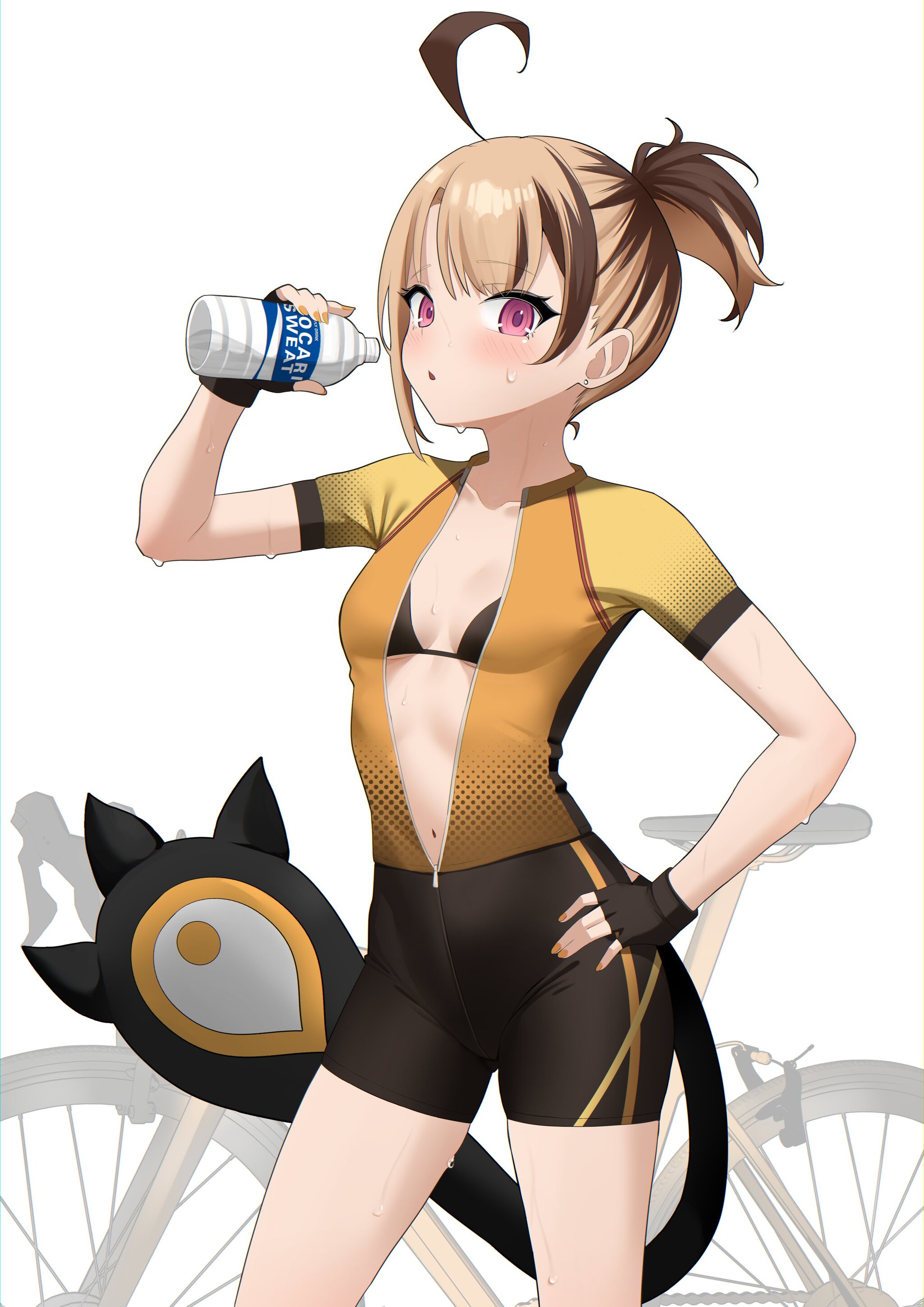 Bike ride - 18+, Anime, Anime art, Virtual youtuber, Hololive, Gigi Murin, Longpost, NSFW