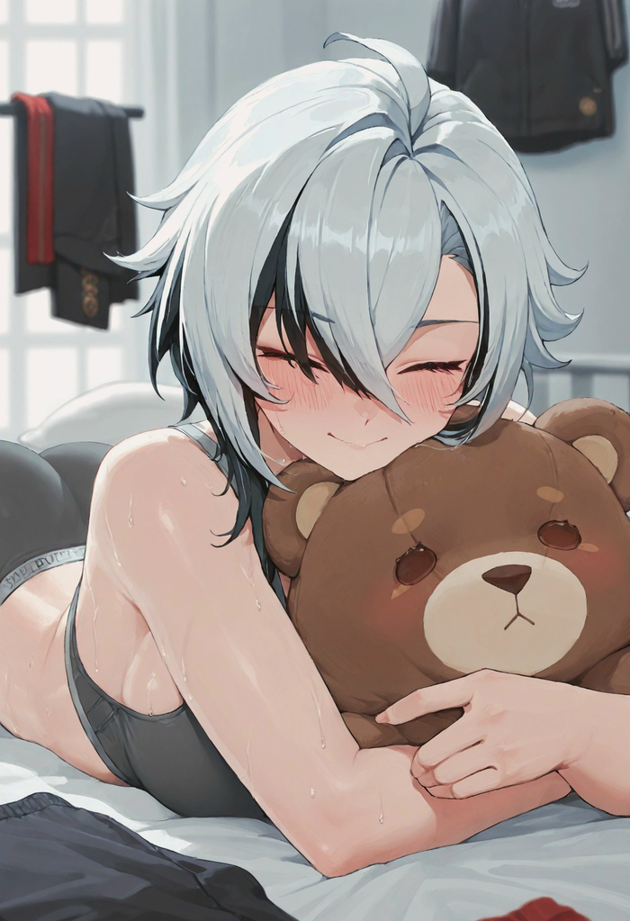 One smile can't change the world, but your smile changes mine - 18+, Neural Network Content, Anime art, Genshin impact, Arlecchino (Genshin Impact), NSFW