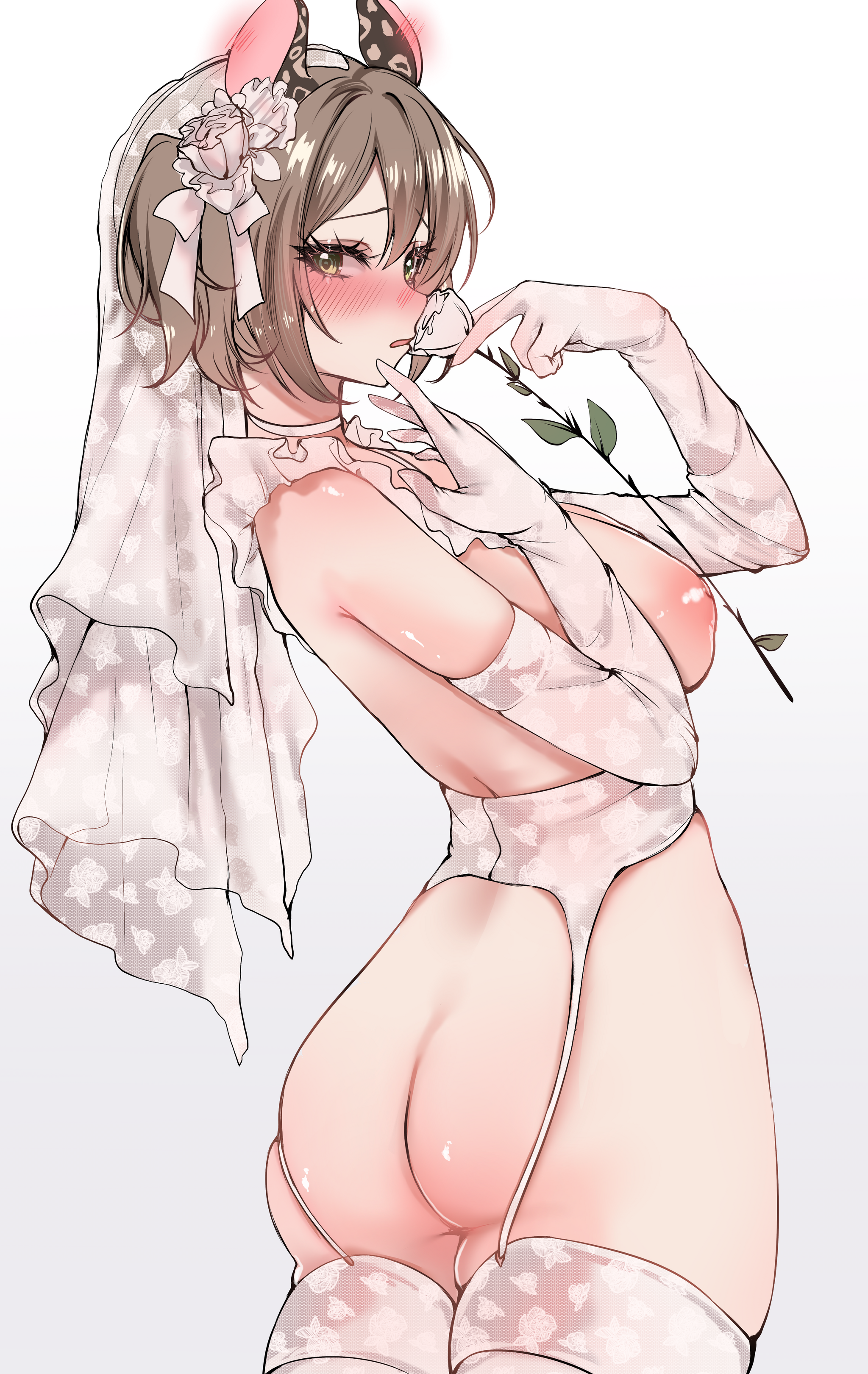 Nimi - 18+, Anime art, Anime, Virtual youtuber, Nimi Nightmare, Animal ears, Hand-drawn erotica, Underwear, Boobs, Booty, Stockings, Acedia, Longpost, NSFW
