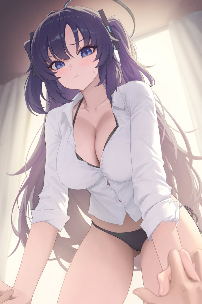 Yuuka - 18+, Anime art, Anime, Blue archive, Hayase Yuuka, Holding hands, NSFW