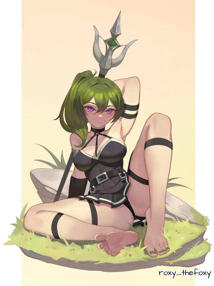 Yubel - 18+, Sousou no Frieren, Ubel (Sousou no Frieren), Anime, Anime art, Art, Erotic, Feet, NSFW