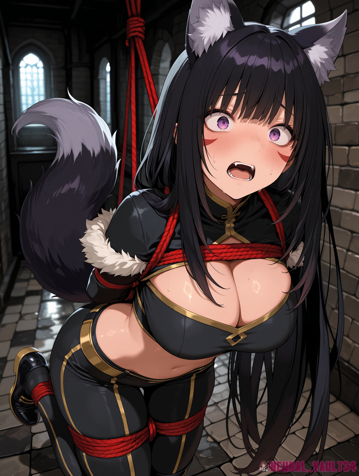 Delta - 18+, My, Neural Network Content, Neural network art, Anime art, Anime, Hand-drawn erotica, Delta, Longpost, NSFW