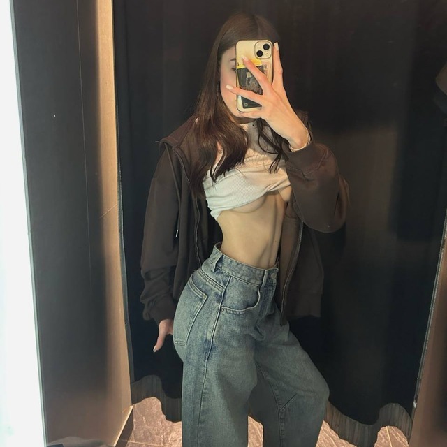 A selection of selfies from the fitting room - 18+, Erotic, Girls, Boobs, Nipples, Booty, Underpants, Waist, Figure, Underwear, No face, No bra, In public, Longpost, NSFW, Series Selfie, Mobile photography, Selfie