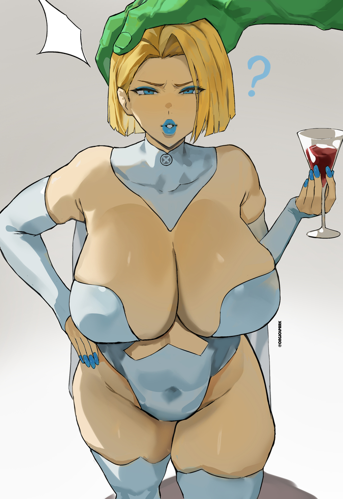 - W-what? What are you planning, animal?! - 18+, Art, Anime, Anime art, Hand-drawn erotica, Erotic, Marvel Rivals, Marvel, Emma Frost, Hulk, X-Men, Games, Game art, NSFW