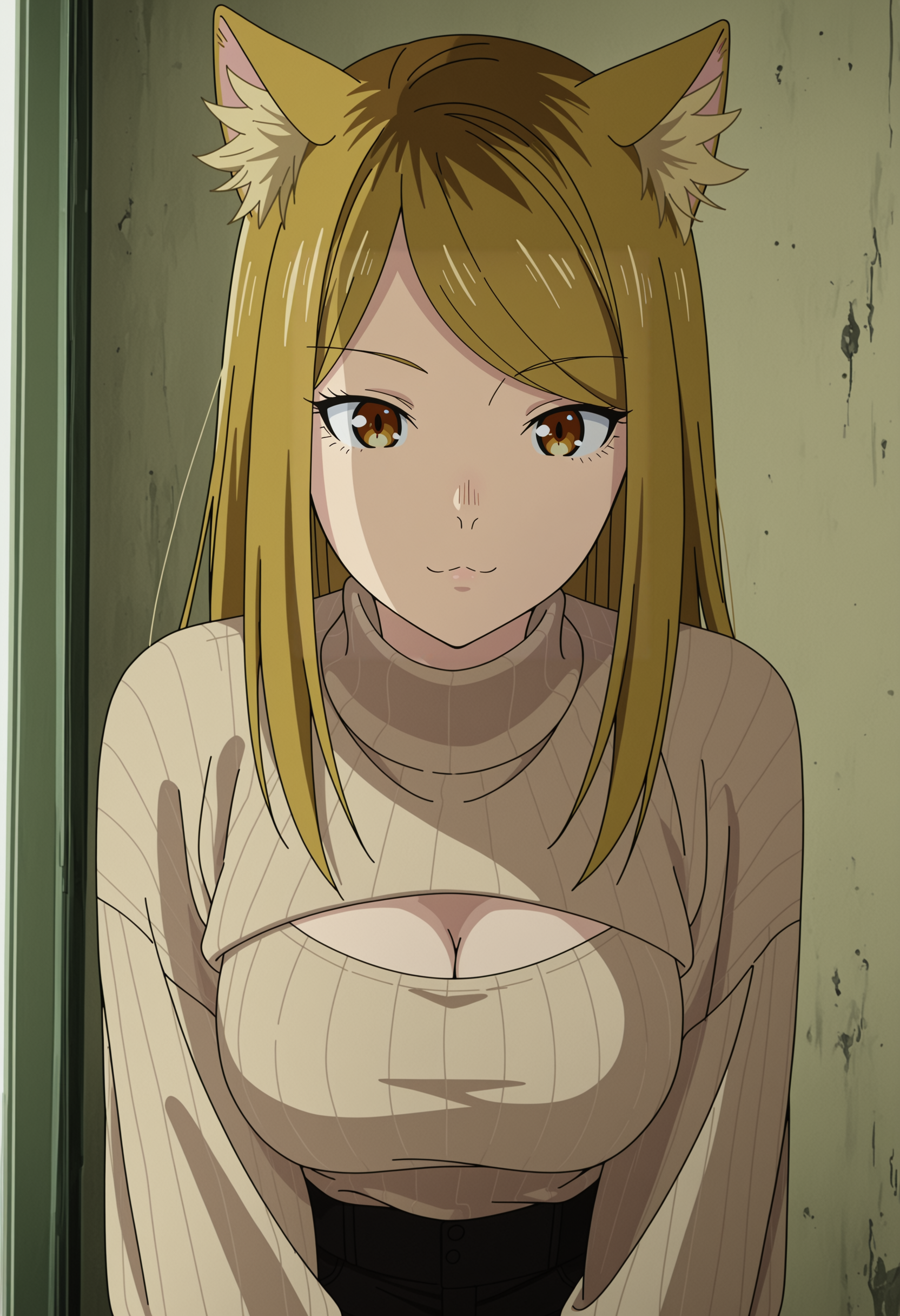 Kaoruko (+Drunk) - 18+, My, Neural Network Content, Anime, Stable diffusion, Anime art, Neural network art, Yani Neko, Colorful hair, Red eyes, Longpost, NSFW