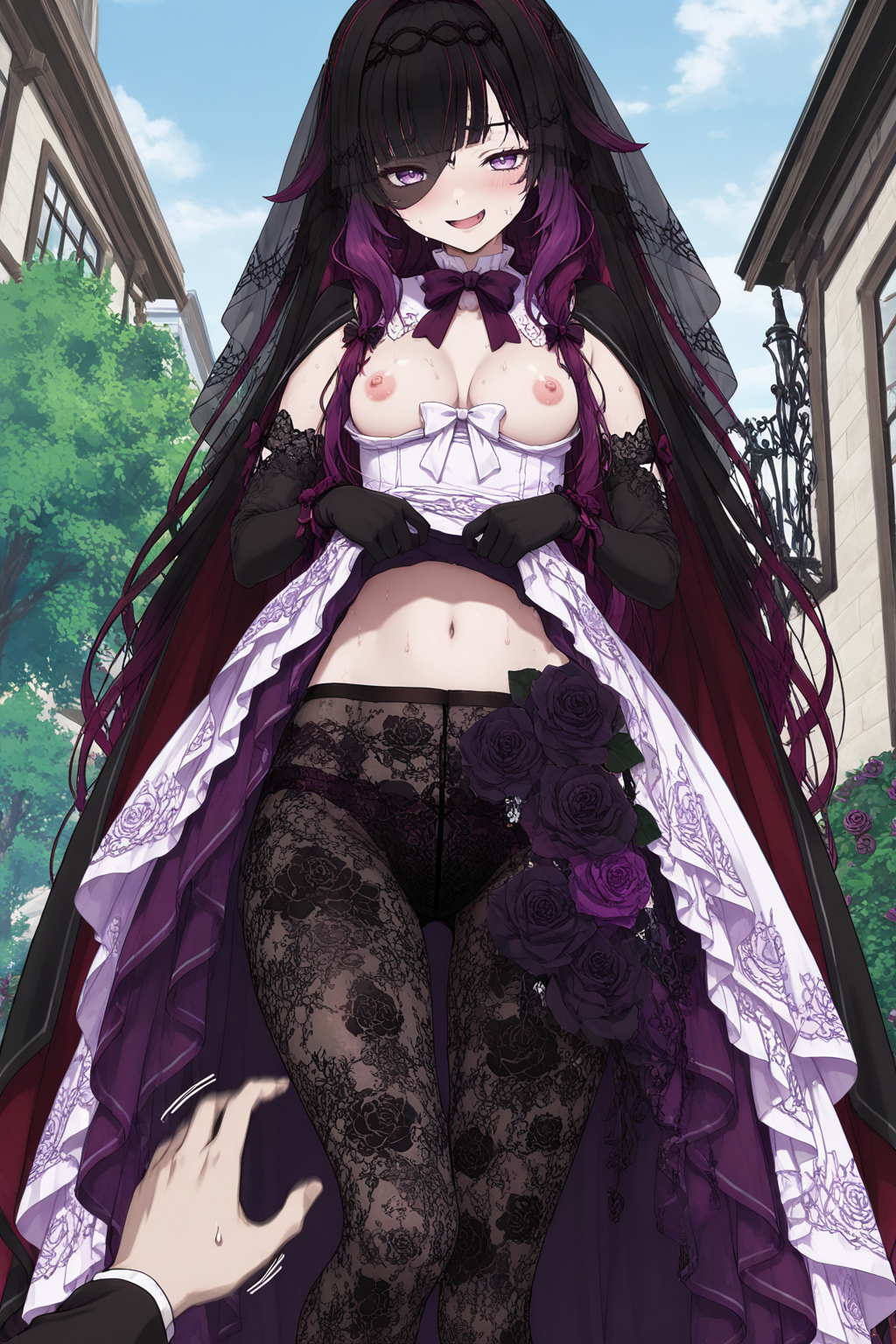 Vampire Columbine skin from Genshin Impact - Series Girls from Genshin Impact, 18+, My, Neural Network Content, Genshin impact, Anime, Columbina (Genshin Impact), Erotic, Boobs, Booty, Stable diffusion, Neural network art, Anime art, Etty, Underpants, Neurovideo, Short videos, Vertical video, Soundless, Pantsu, Underwear, Choker, Video, Longpost, NSFW