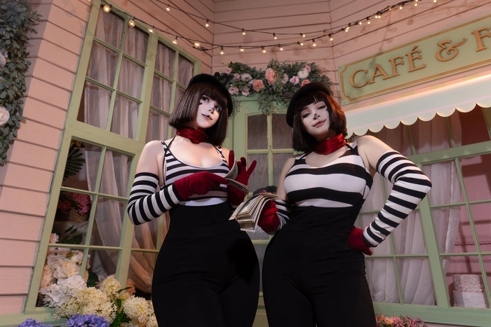 Bring your clowns here (yes, write that they are mimes) - 18+, Erotic, Girls, Cosplay, Underwear, Mime, Clown, Longpost, Girl with tattoo, NSFW