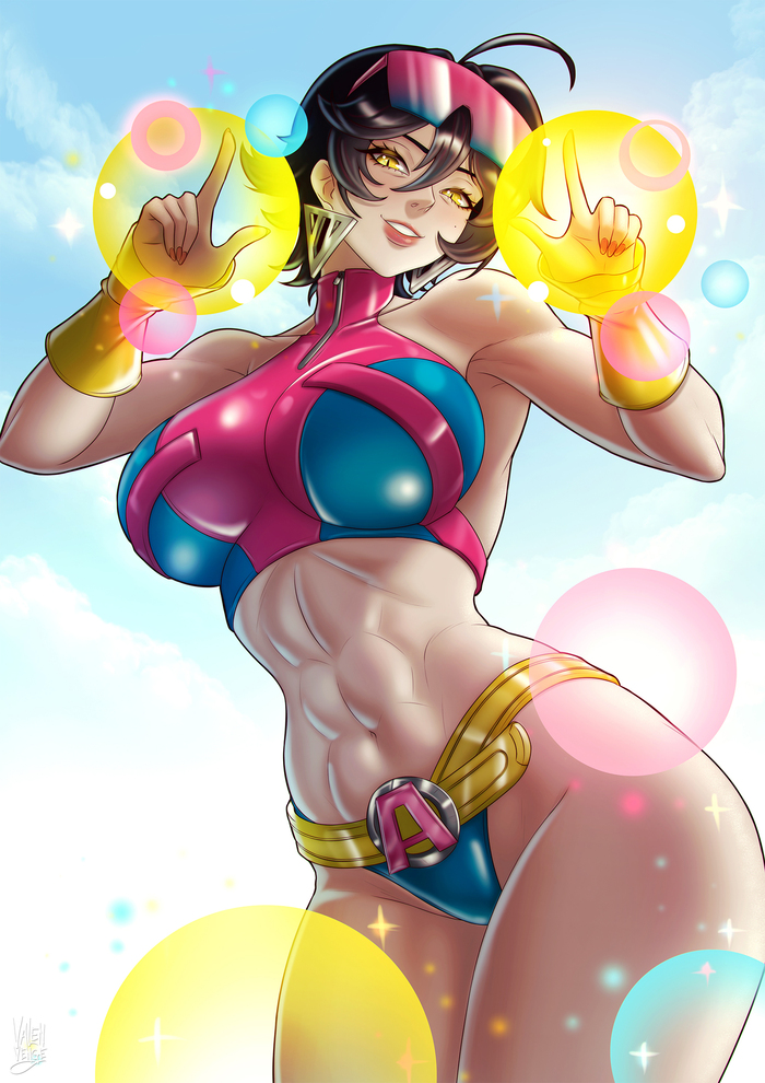 Jubilee - 18+, Art, Anime, Anime art, Hand-drawn erotica, Erotic, X-Men, Jubilee, Marvel, Marvel Rivals, Muscleart, Games, Game art, Strong girl, NSFW