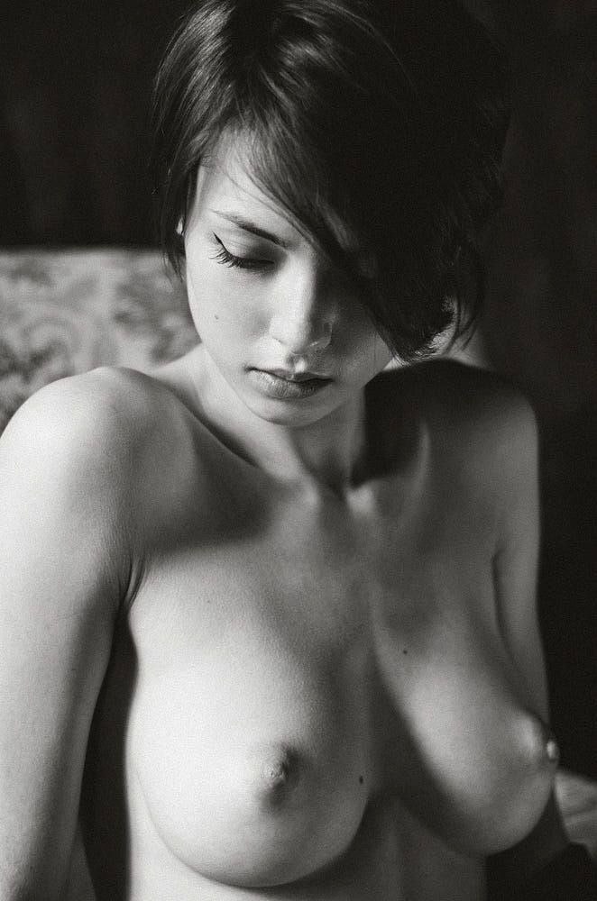 B/W - Series Aesthetics of black and white, 18+, Erotic, Girls, Boobs, Black and white photo, NSFW