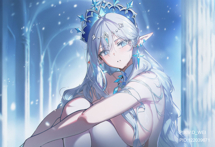 Anastasia - 18+, Neural Network Content, Anime art, Genshin impact, Tsaritsa (Genshin Impact), Elves, Hentai, Hand-drawn erotica, Longpost, NSFW