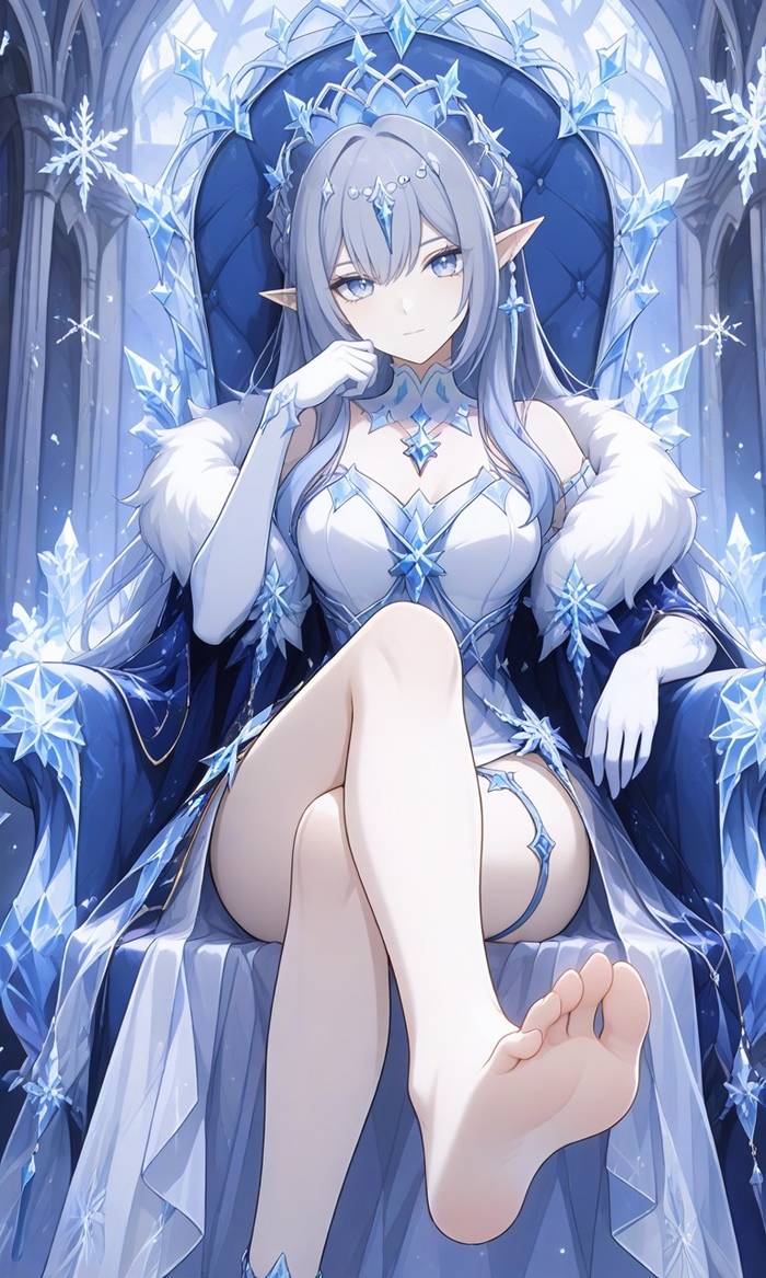 Monday - 18+, Neural Network Content, Anime art, Genshin impact, Tsaritsa (Genshin Impact), Elves, Girls, Legs, Foot fetish, Longpost, NSFW