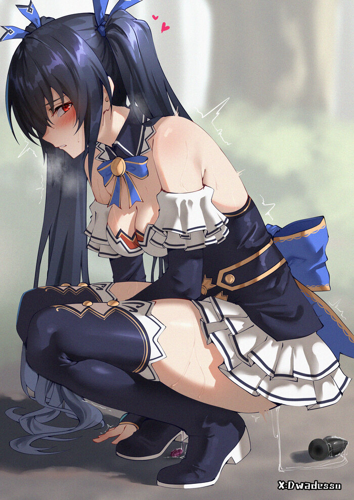 Noire - 18+, Anime art, Anime, Neptunia, Girls, Vibrator, Butt plug, NSFW