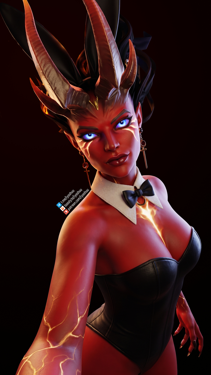 Kvopa | Dota 2 - 18+, My, Queen of pain, Dota, Dota 2, 3D, Art, Erotic, Succubus, Demoness, Valve, Lyashu, Game art, NSFW