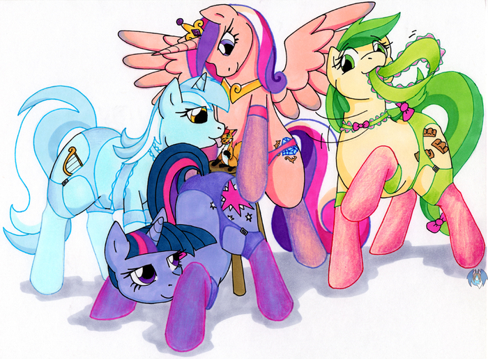 Surrounded by ponies - 18+, My little pony, PonyArt, Twilight sparkle, Original character, Princess cadance, Lyra heartstrings, MLP Explicit, Rainbow dash, Rarity, Pinkie pie, Applejack, Fluttershy, Anthro, NSFW