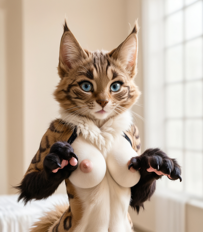 Furry art by Wolfmks #4231 - Series Furry Art by Wolfmks 4 series, 18+, My, Neural Network Content, Furry, Furry art, Neural network art, Stable diffusion 3, Furry cat, Furotica, Furotica female, Longpost, NSFW