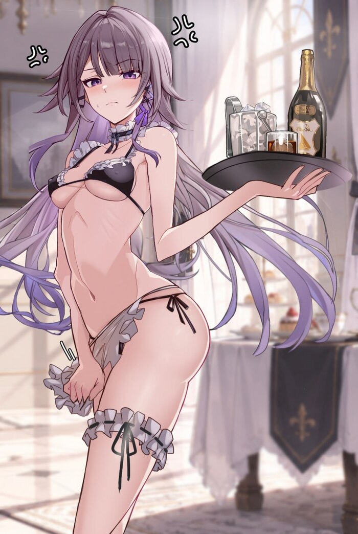 Take your booze and get out! - 18+, Accordion, Anime, Anime art, The Herta (Honkai: Star Rail), Honkai: Star Rail, NSFW