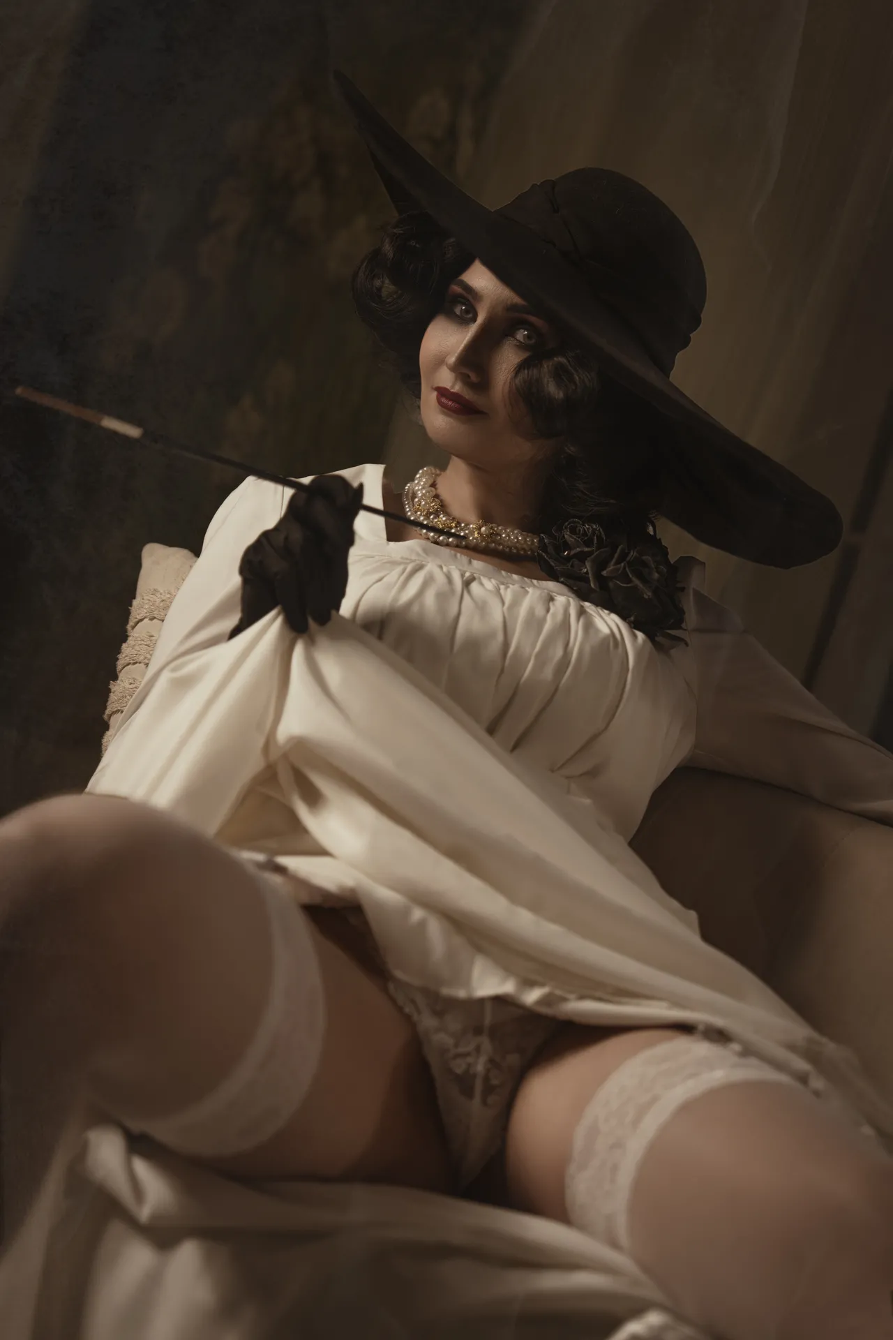 Gliese 581 – Lady Dimitrescu - 18+, Фотография, Фотосессия, Косплей, Косплееры, Эротика, Попа, Сиськи, Эротическое бельё, Игры, Леди Димитреску - Resident Evil, Resident Evil, Resident Evil 8: Village, Длиннопост, NSFW
