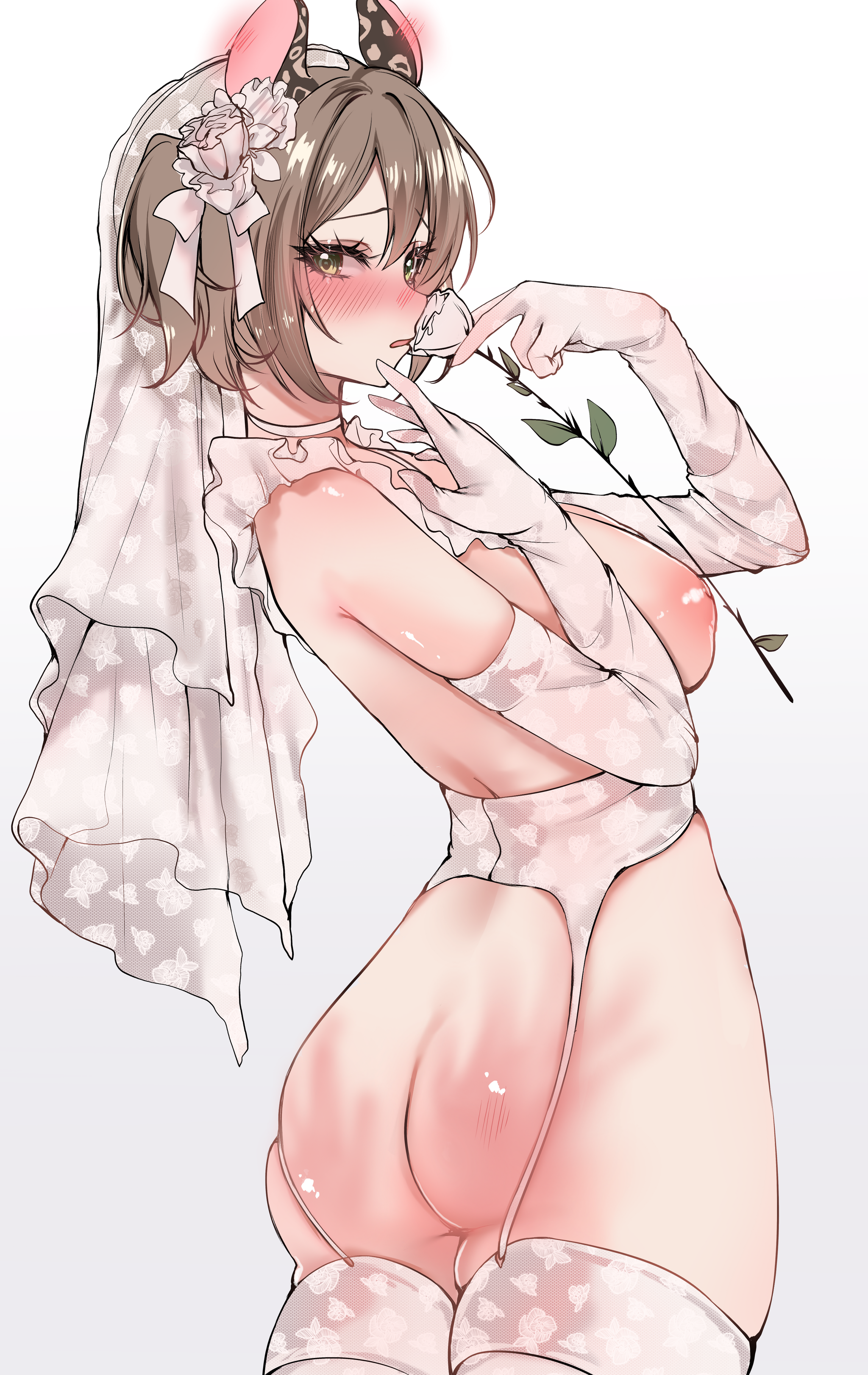 Nimi - 18+, Anime art, Anime, Virtual youtuber, Nimi Nightmare, Animal ears, Hand-drawn erotica, Underwear, Boobs, Booty, Stockings, Acedia, Longpost, NSFW