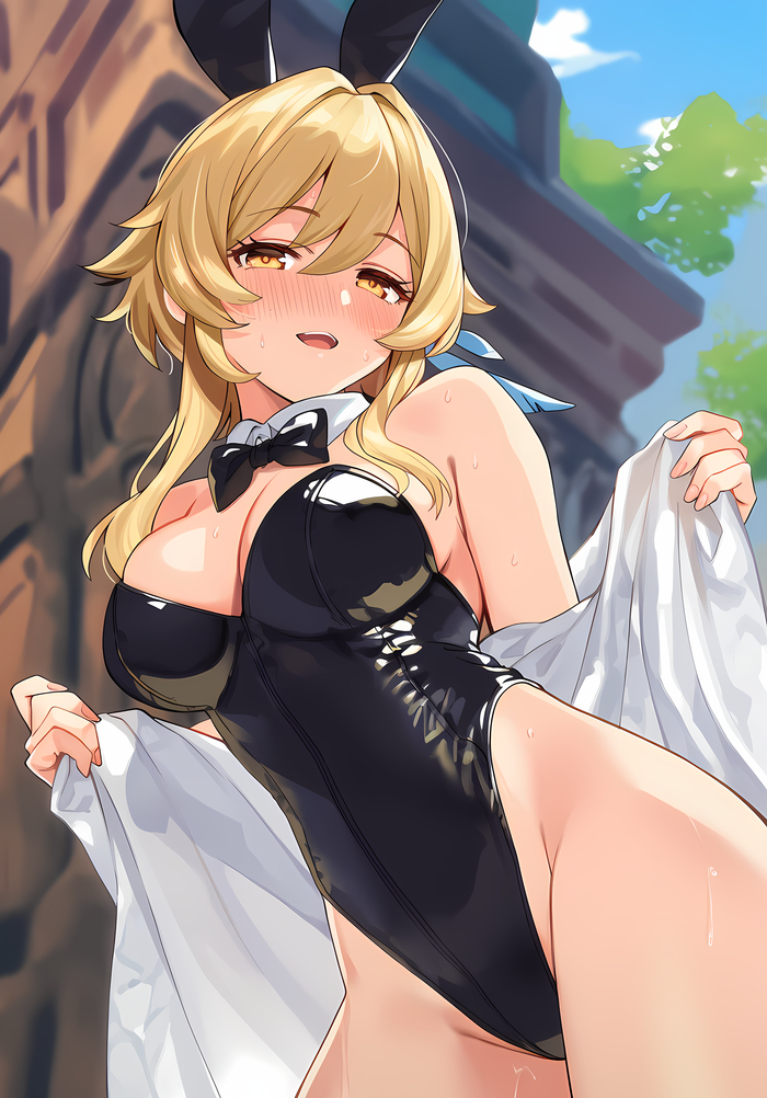 Good morning from Lumin - 18+, Pixiv, Anime, Anime art, Genshin impact, Lumine (Genshin Impact), NSFW